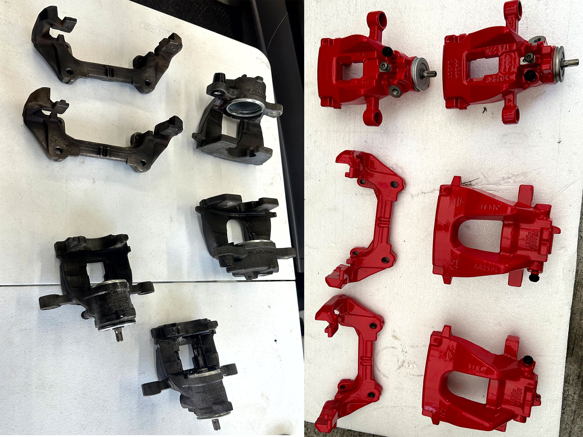 brake calipers painting (before and after)