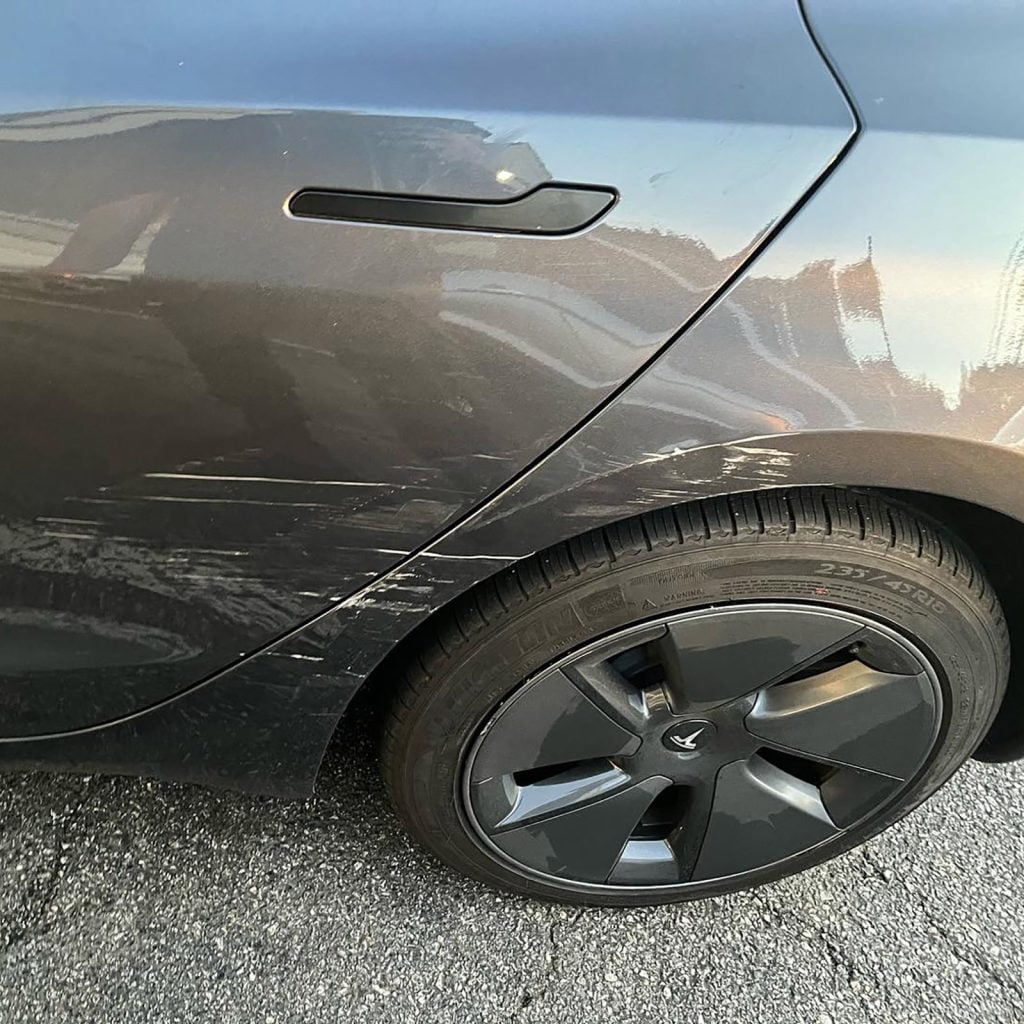 Tesla scratch removal (before)