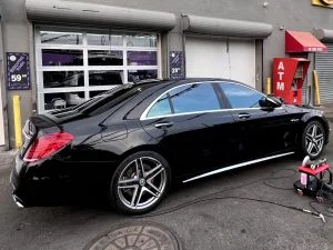 exterior black mercedes detailing (passenger side)