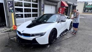 exterior BMW i8 auto detailing (front side)